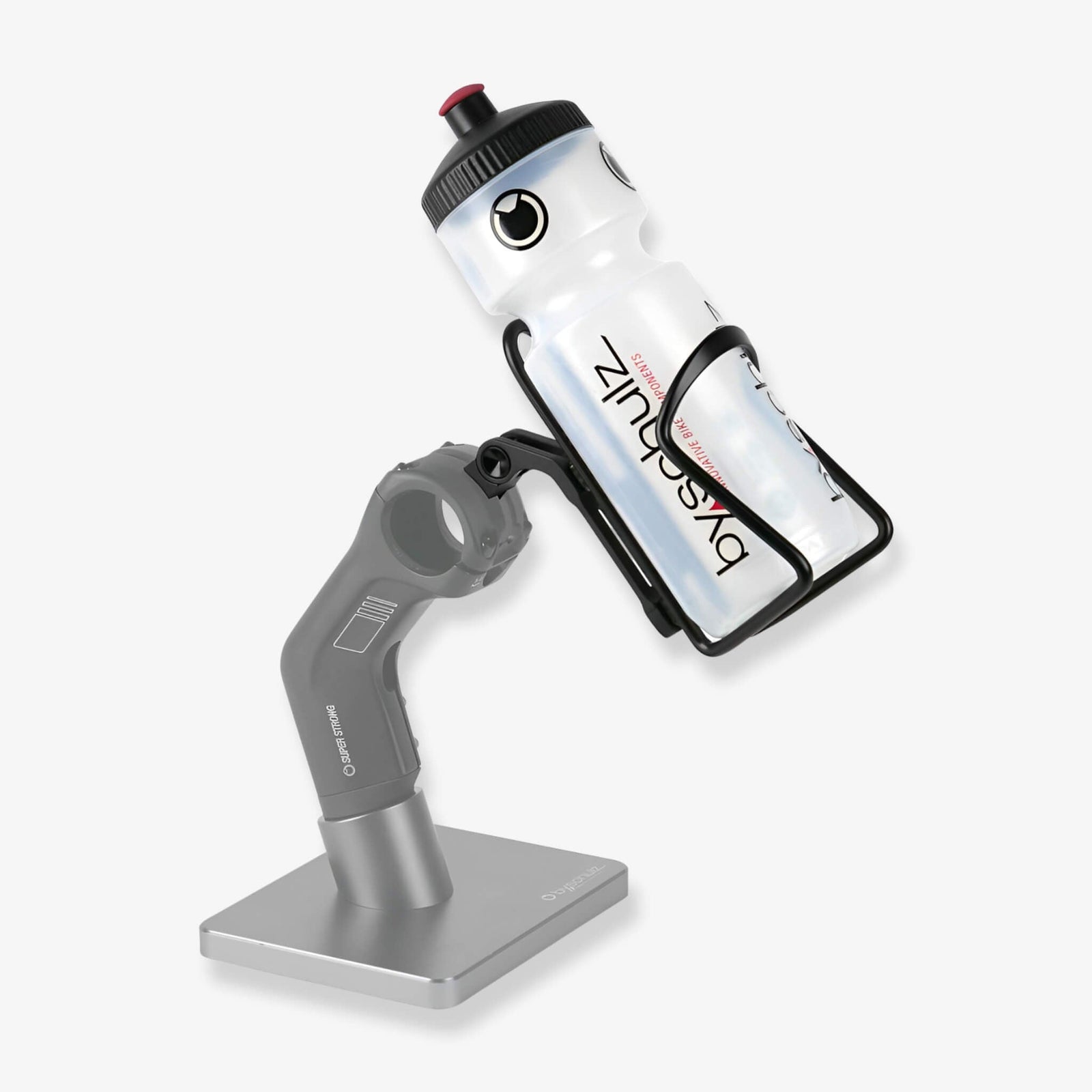 by.schulz SDS Single - Link Flaskeholder Arm - Justerbar arm montert til styrestem som holder din flaskeholder - ebiketech