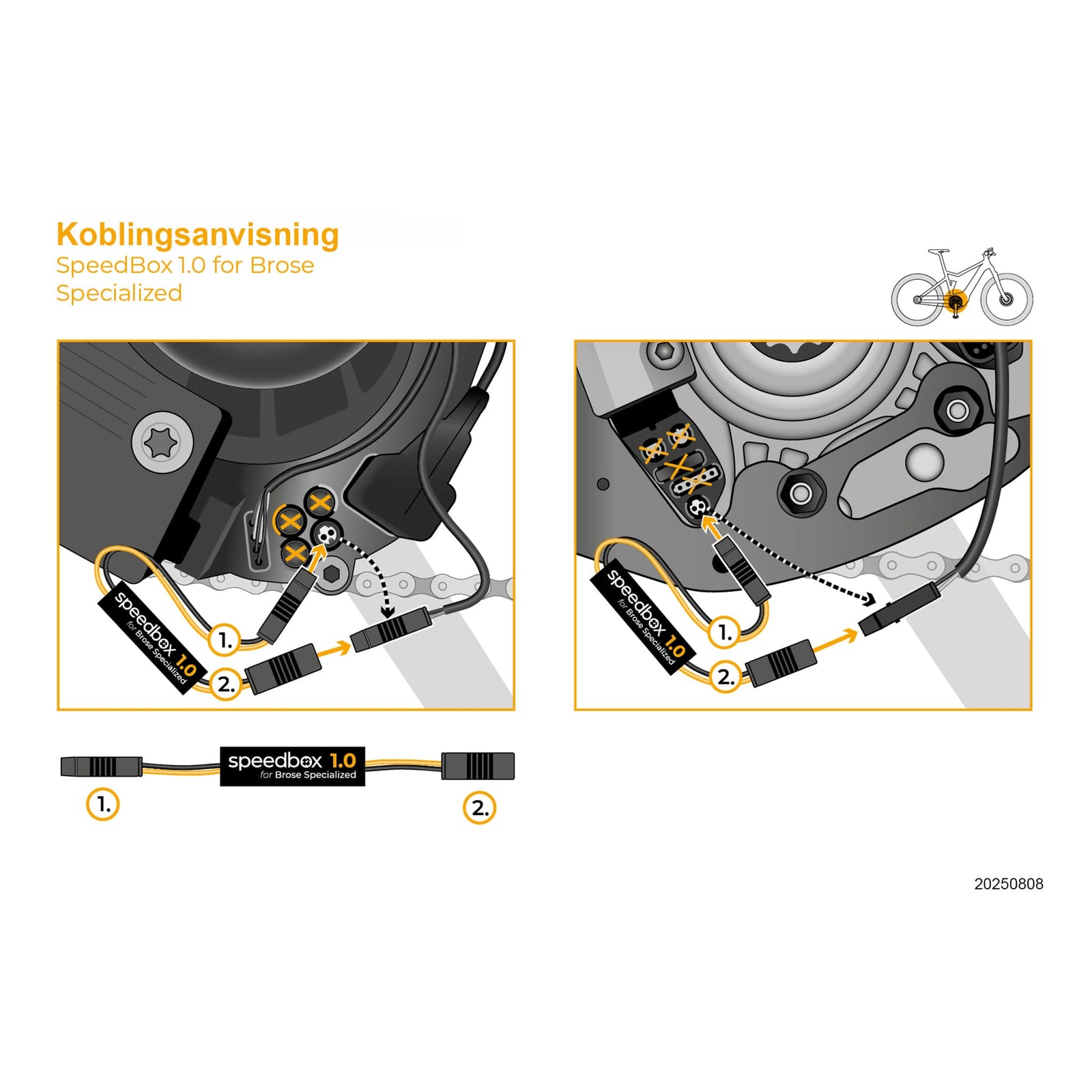 SpeedBox 1.0 for Brose Specialized v2 - innebygd skjult elsykkeltrim - opphever 25 km/t sperren. NY UTFØRELSE! - ebiketech