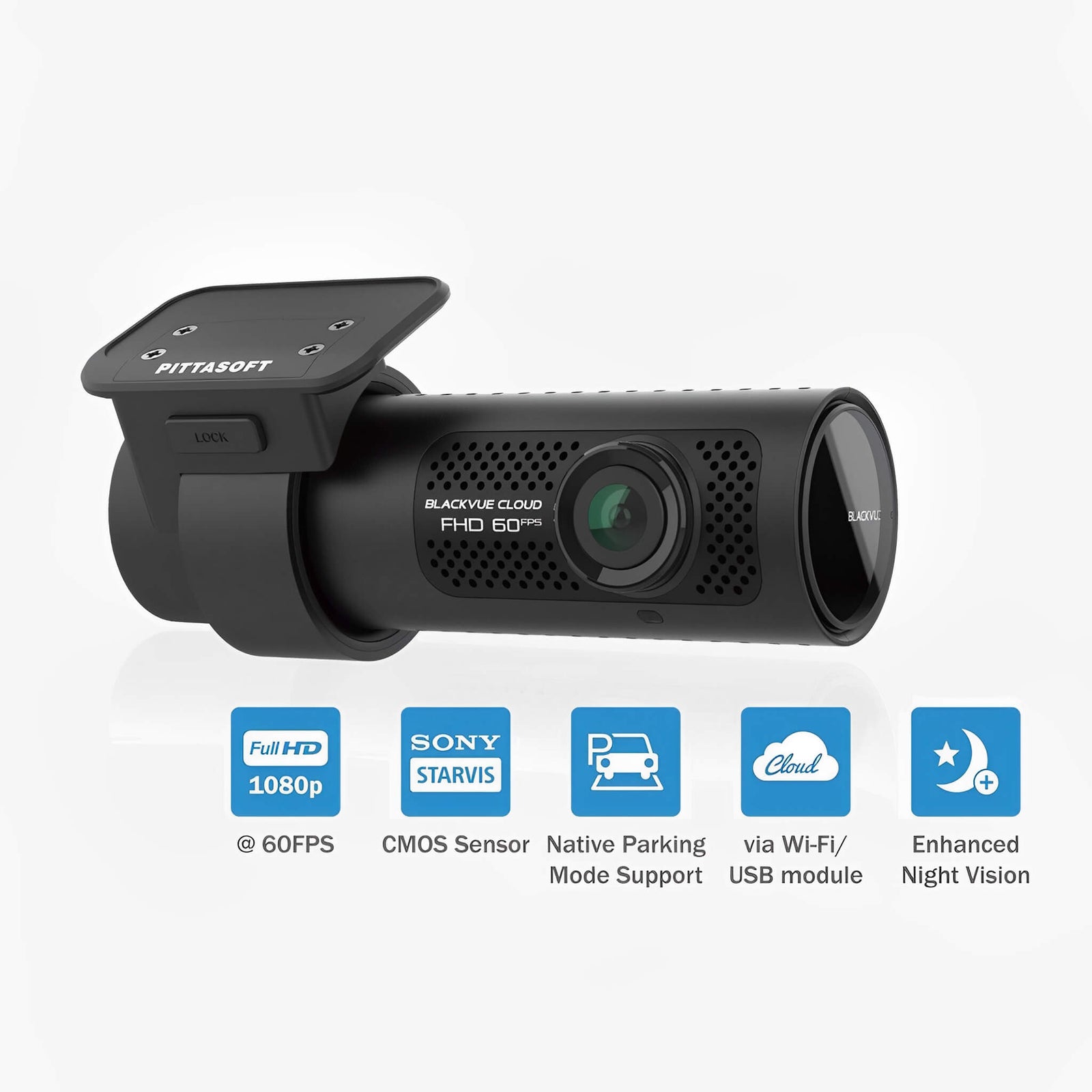 BlackVue DR750X Plus 1CH Dashbordkamera 1 kanals WiFi, GPS, Full HD, 60 b/s - ebiketech