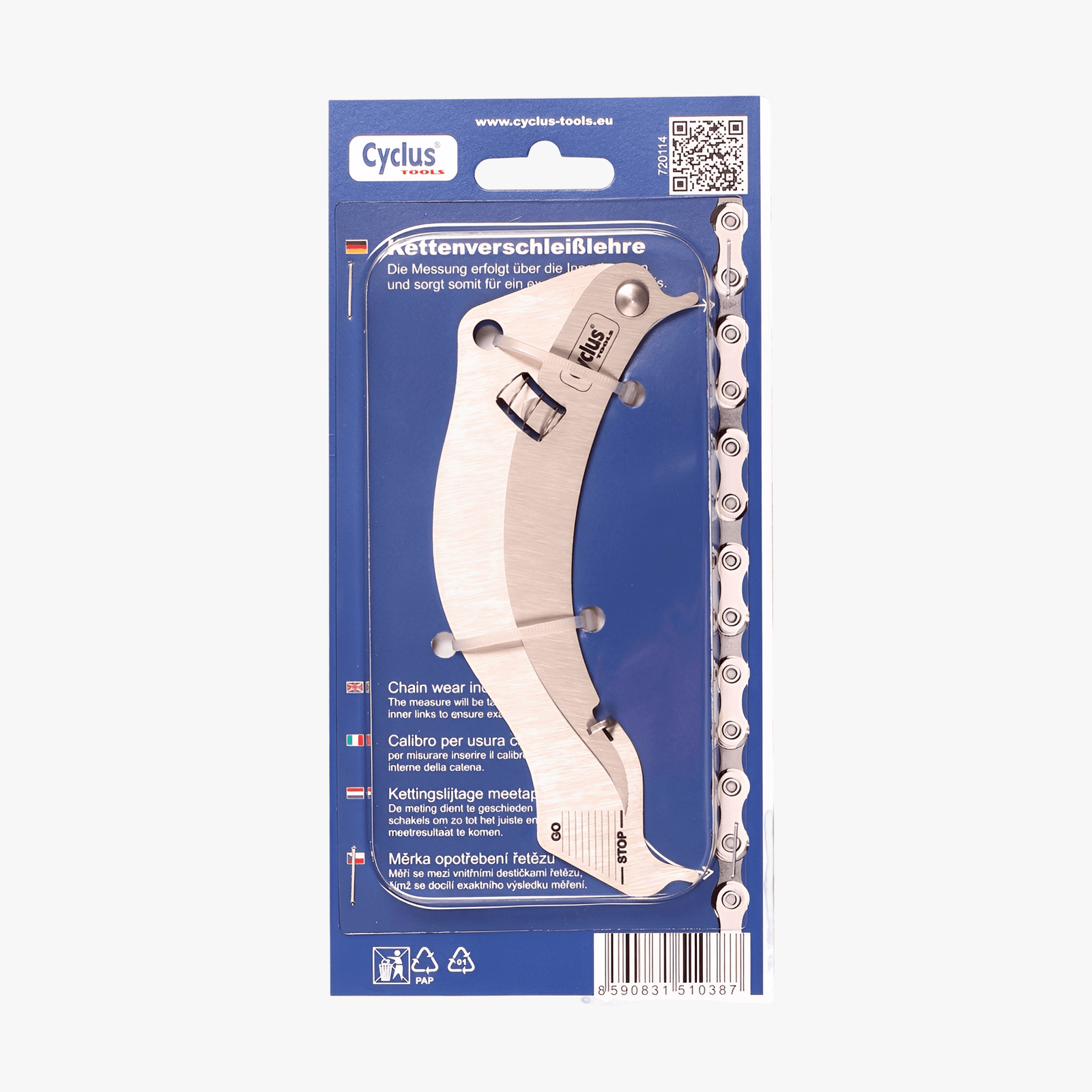 CYCLUS Tools Kjedeslitasjemåler med nøyaktig måleskala - ebiketech