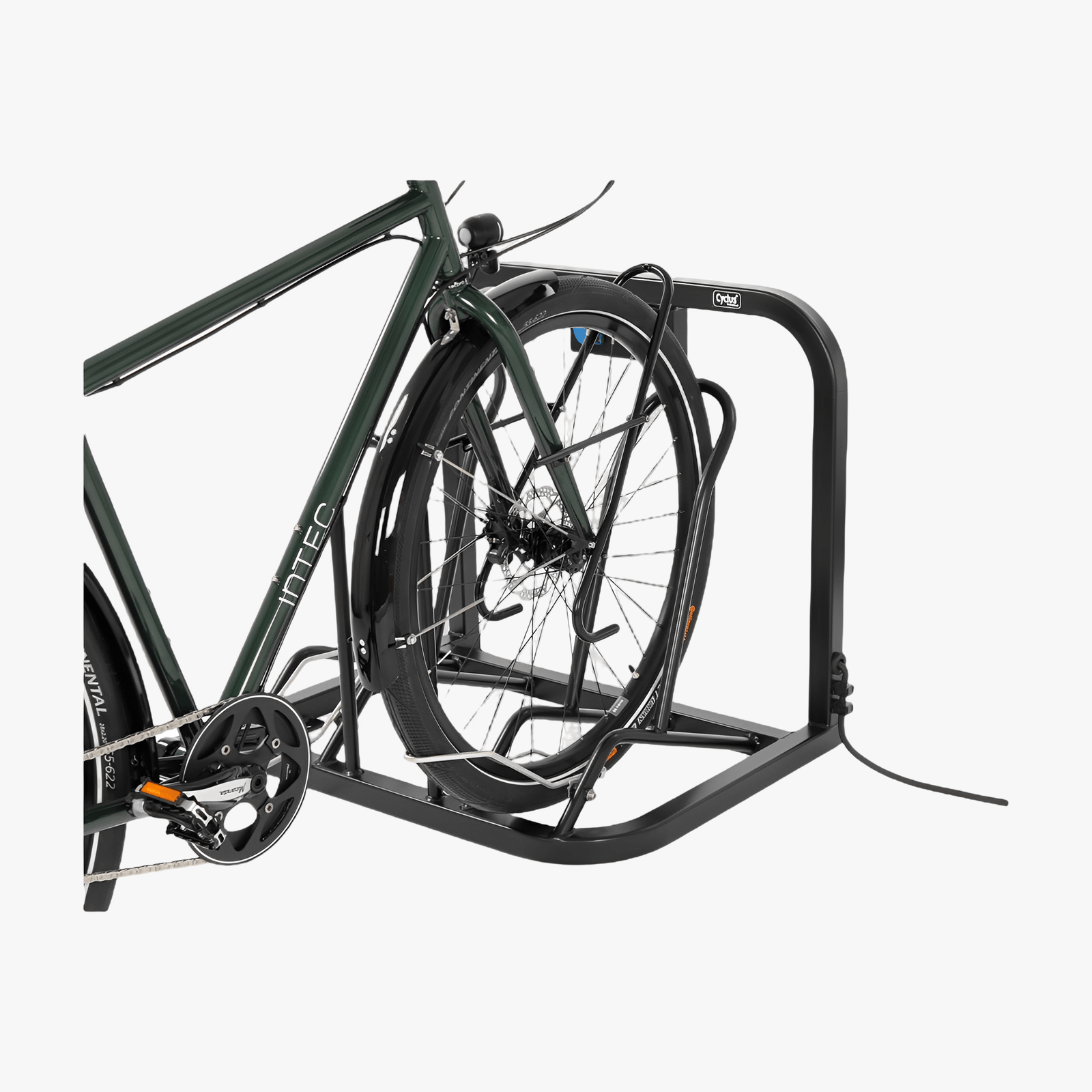 Cyclus Tools Sykkelstativ for elsykler | Stativ for 2 sykler inkl. tilkobling av lader for elsykkelbatterier | 230 V - ebiketech