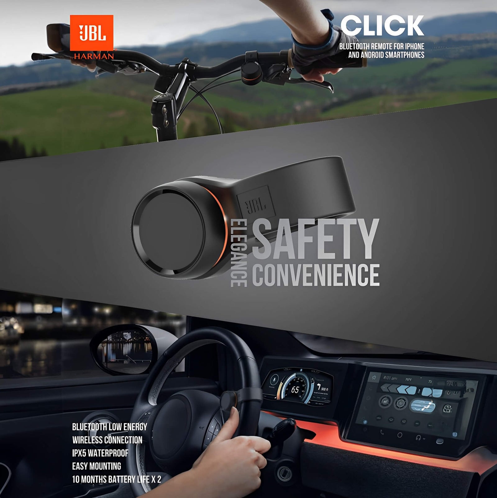 JBL Bluetooth fjernkontroll - Kontroller musikken din fra din smarttelefon - ebiketech