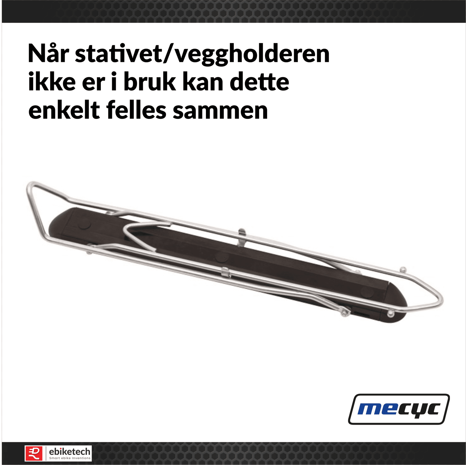 MECYC sammenleggbart kombi sykkelstativ for både gulv- og veggmontering, 30 kg. - ebiketechnology
