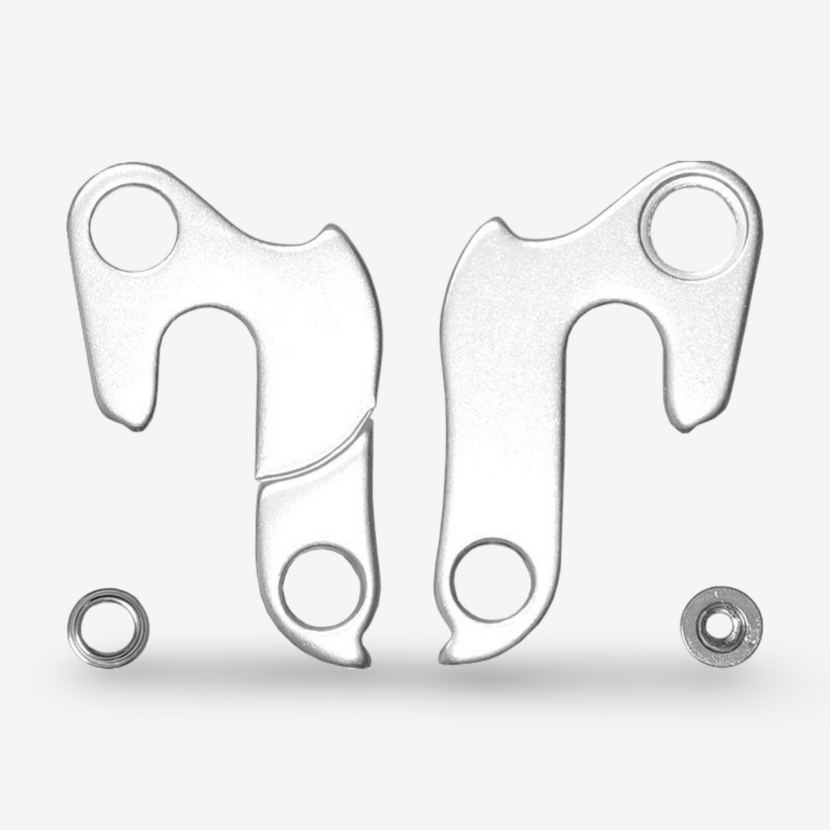 Gear hanger for road frames - alloy cast - mount with one screw/nut - 10mm diameter, outside assembling