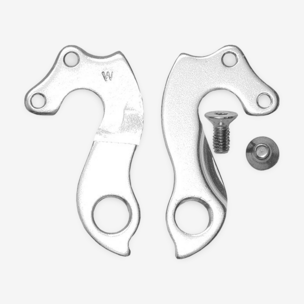 Gear hanger for full carbon MTB frames - alloy cast - mount with 2 screws M5, outside assembling