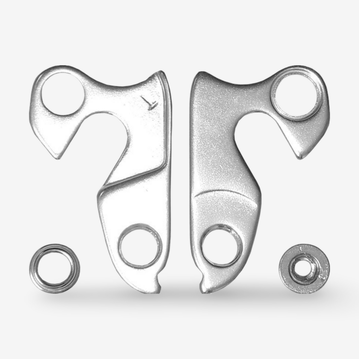 Gear hanger for trekking & MTB frames - alloy cast - mount with one screw/nut - 10mm diameter, outside assembling