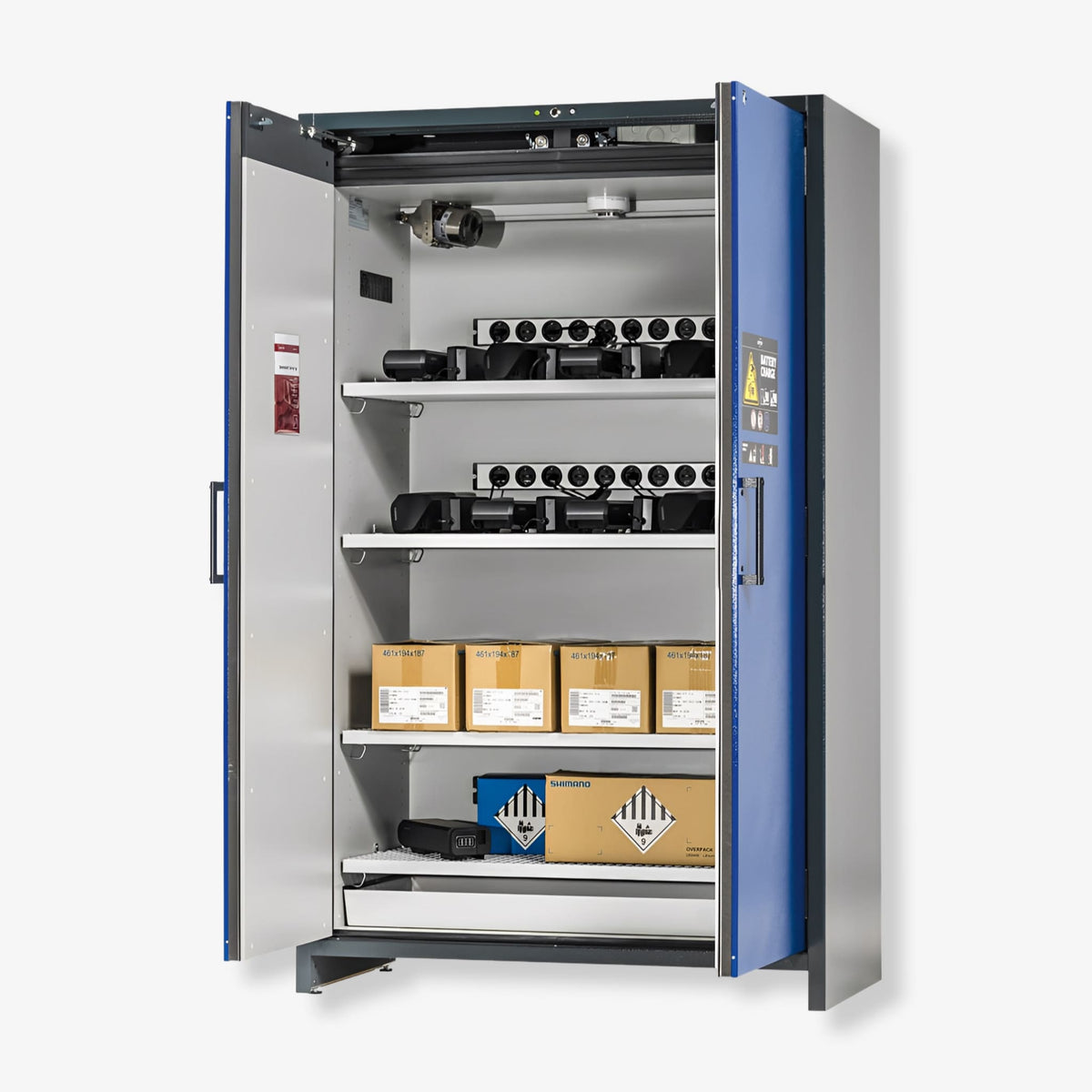 Cyclus Tools K3 | Batterilagring og ladeskap av ASECOS | 1200 mm bred