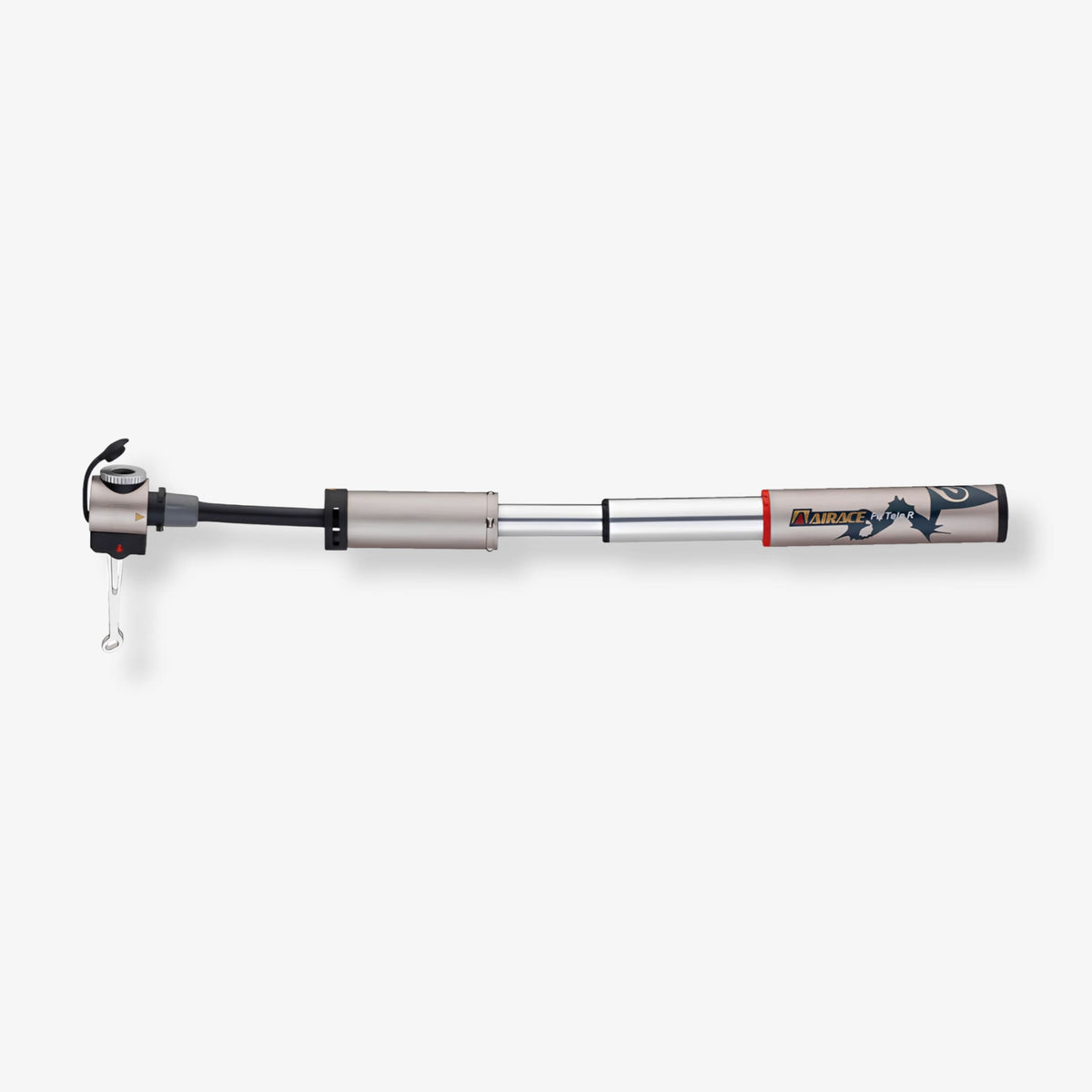 Airace Mini Pump Fit Tele R | Teleskoppumpe for alle ventiler med utvinnbar slange | aluminium, opptil 7 bar - ebiketech