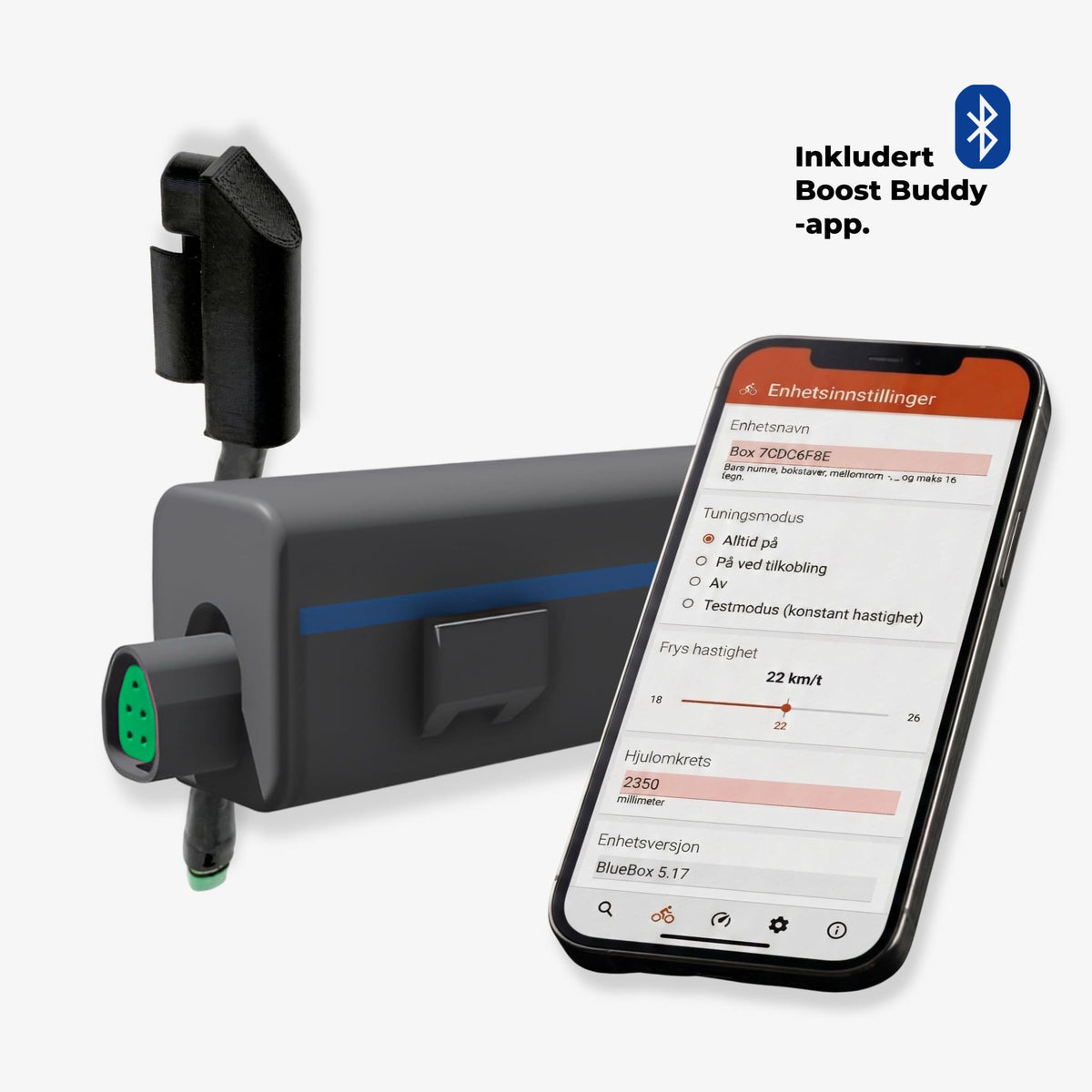 badassBox 5 Bosch Classic sett - kontaktløs tuning for alle motorer med Bosch klassisk hastighetssensor - App Styring - ebiketech