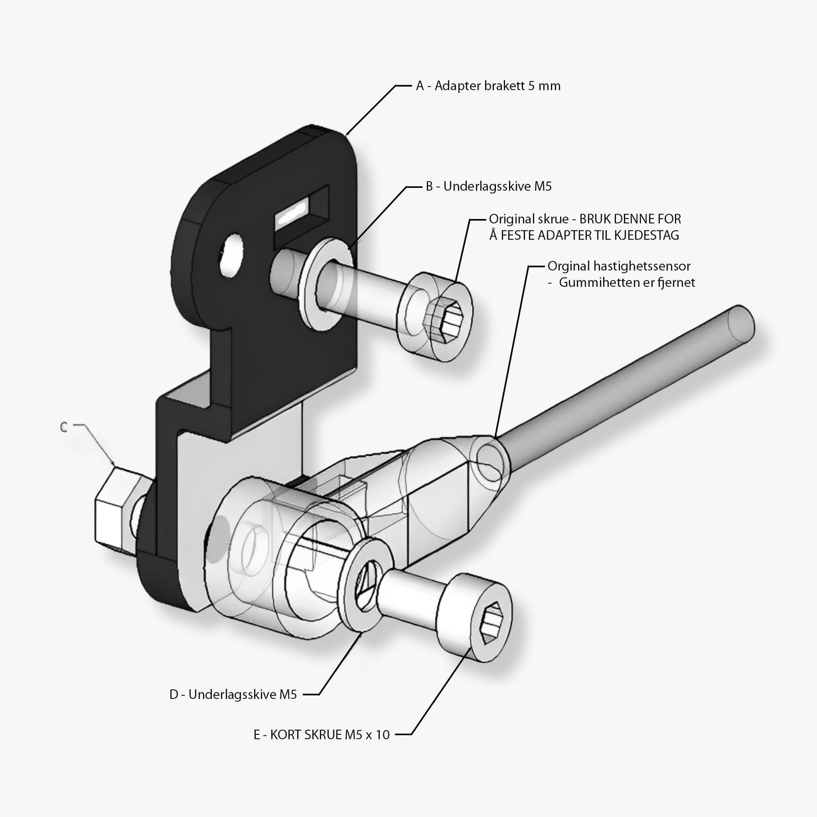 badassBox adapter brakett 5mm - ebiketech
