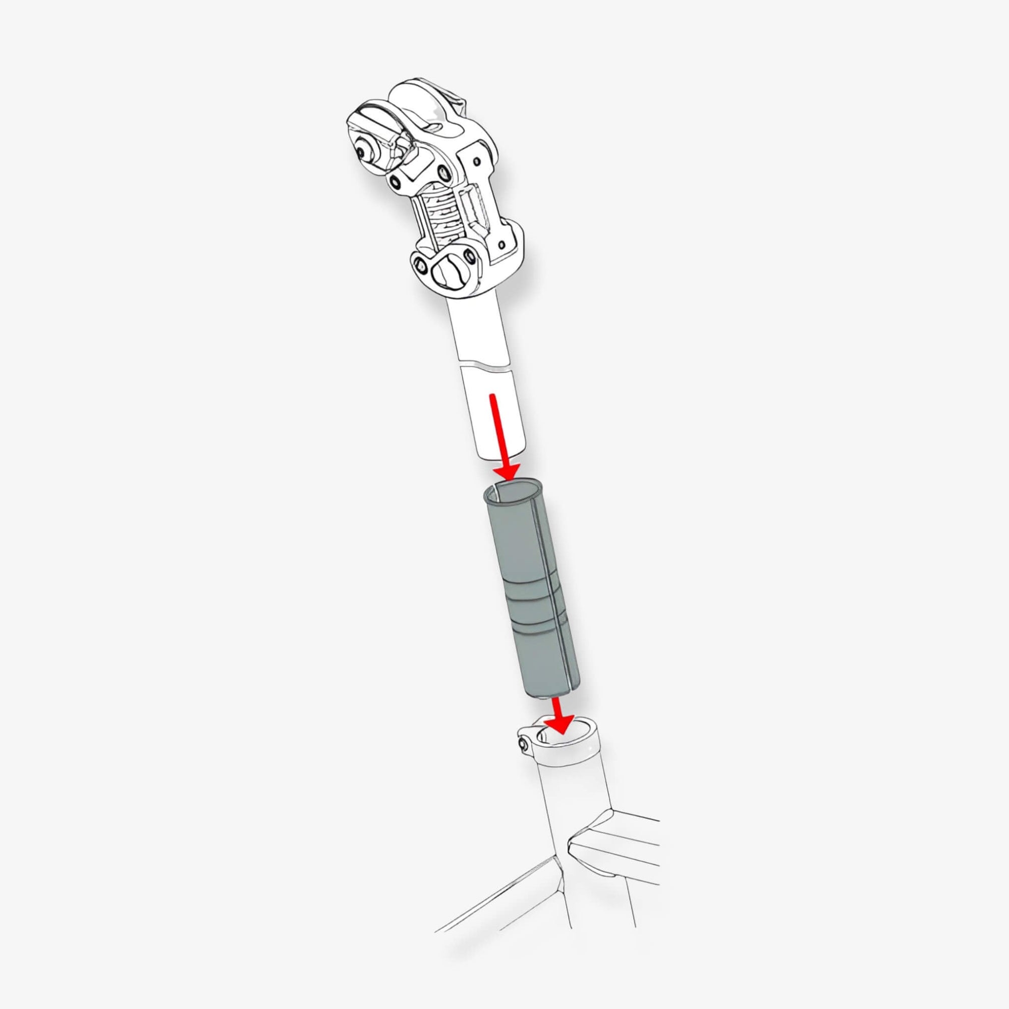 by.schulz G. Shim Reduksjonshylse for setepost ø 30,0 - 34,9 - > 27,2 - 31,6mm, 100 - 120mm lengde - ebiketech