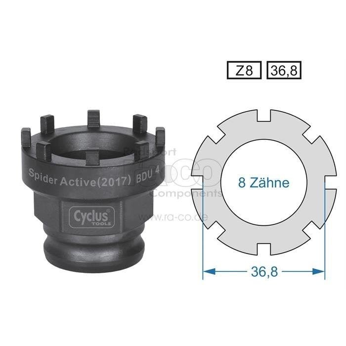 Cyclus Tools Bosch Låsering verktøy | Kompatibel med Bosch BDU 3 og BDU 4 | 3/8" skralle - ebiketech