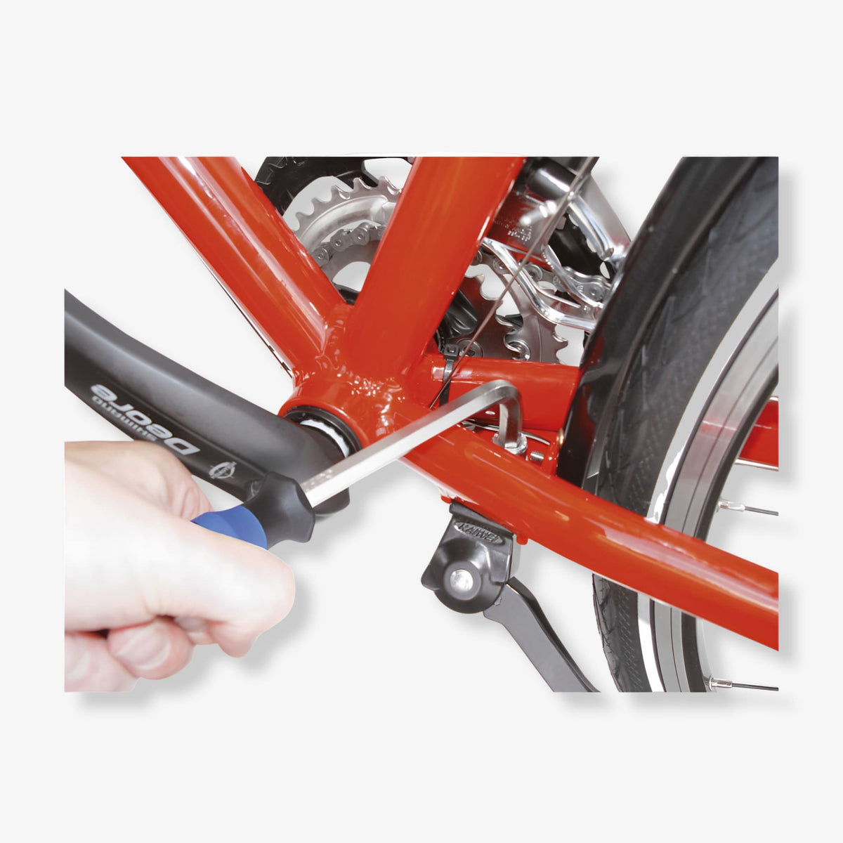 Cyclus Tools Hexagon Wrench 8x130 mm med plasthåndtak, til montering av sidestativ på sykkel - ebiketech