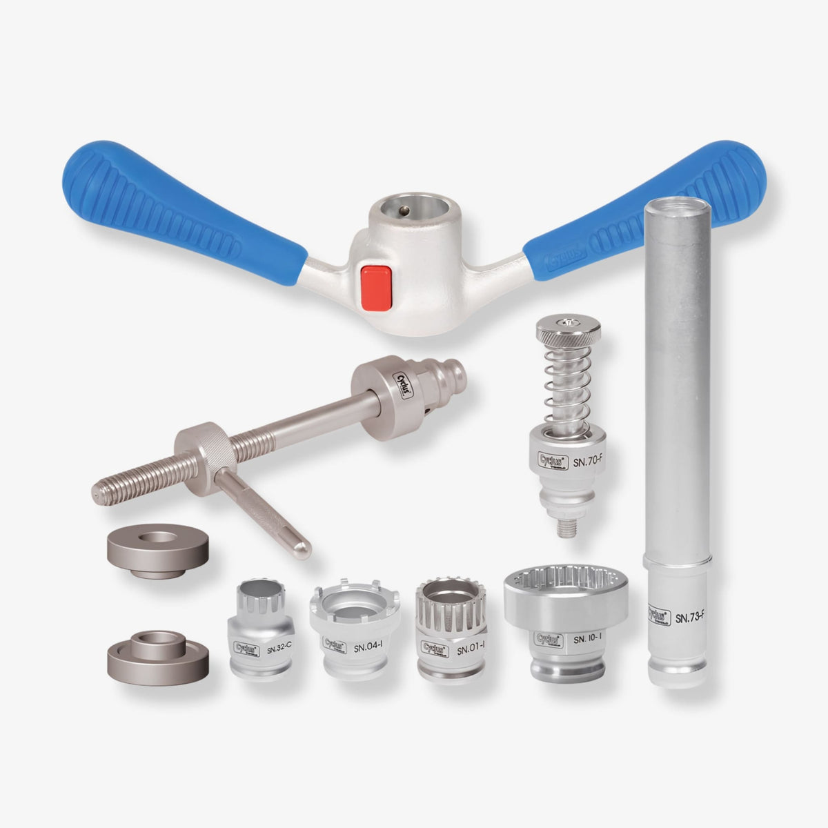 Cyclus Tools snap.in-sett - for elsykkel-motorer | Bafang - Bosch - Brose - Shimano - Yamaha | 1 verktøyholder og 4 valgfrie innsatser - ebiketech