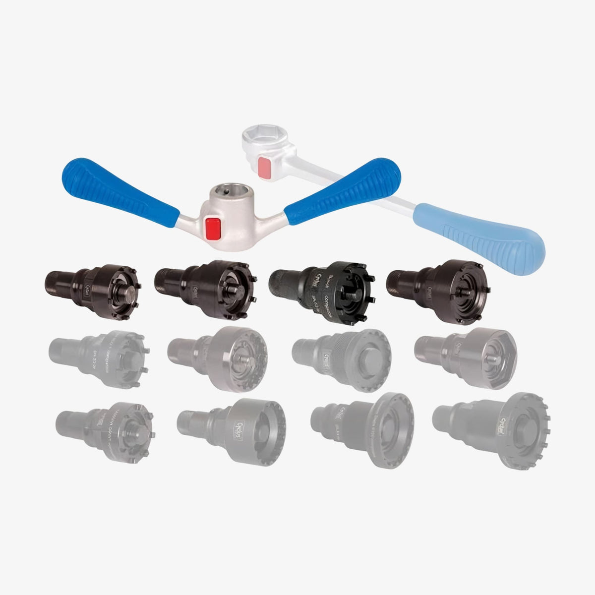 Cyclus Tools snap.in - sett - for elsykkel - motorer | Bafang - Bosch - Brose - Shimano - Yamaha | 1 verktøyholder og 4 valgfrie innsatser - ebiketech