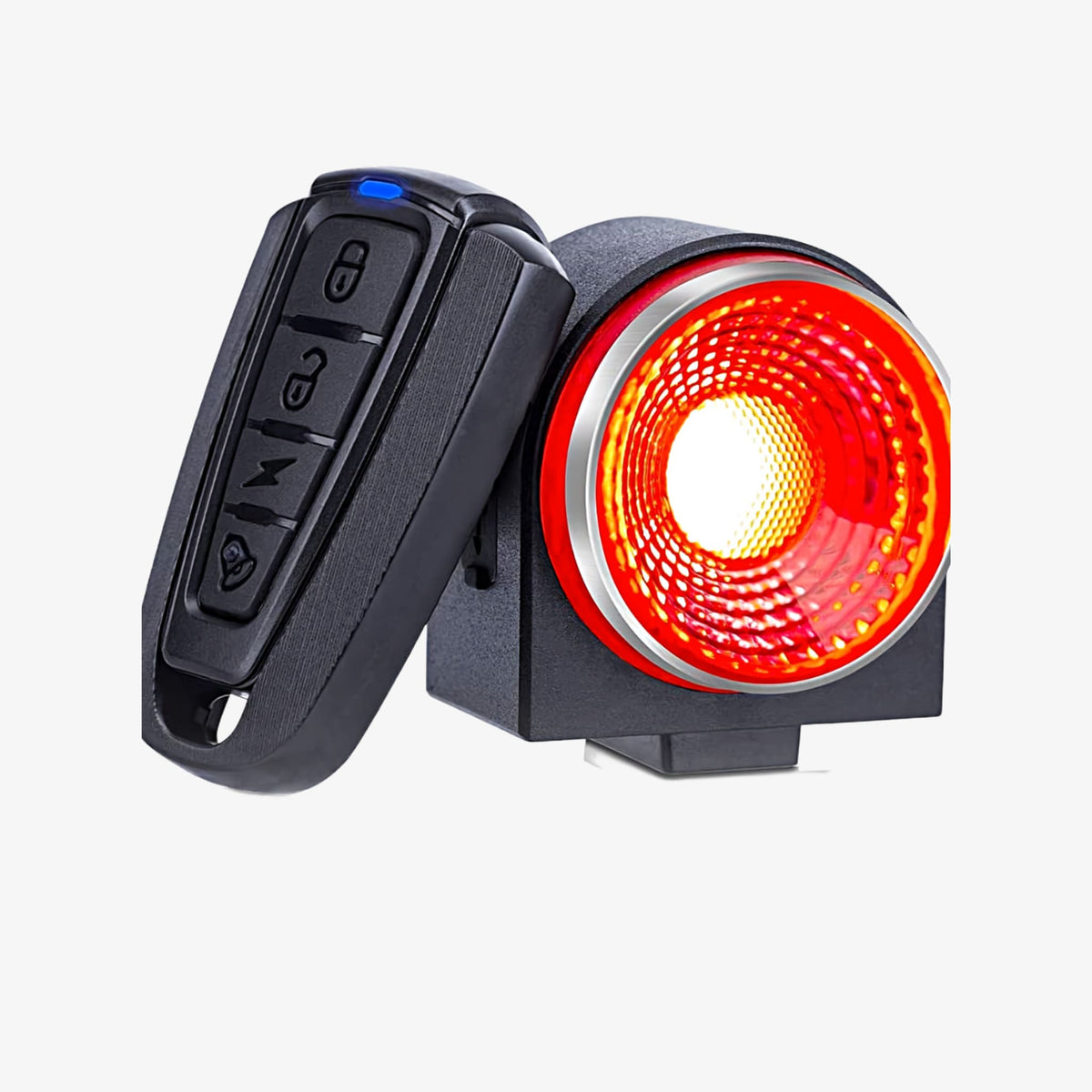 ebiketech Lumi A8 Pro v.2.0 intelligent sykkelalarm, smart bremselys, baklykt og elektronisk sykkelhorn - fjernkontroll - 115dB - ebiketech