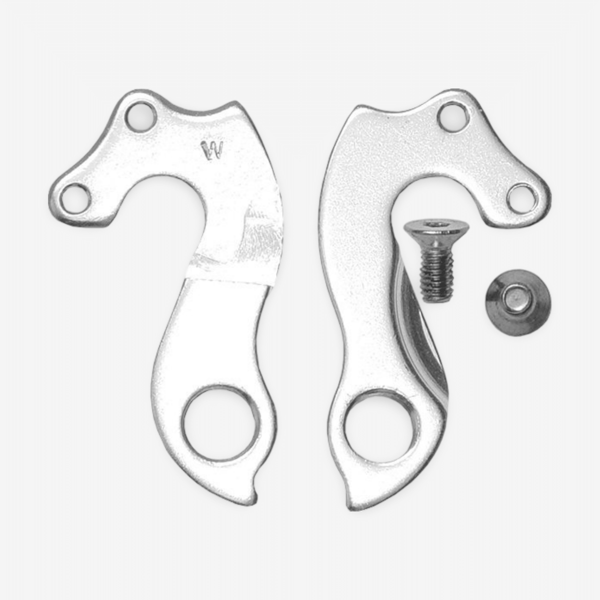 Gear hanger for full carbon MTB frames - alloy cast - mount with 2 screws M5, outside assembling - ebiketech