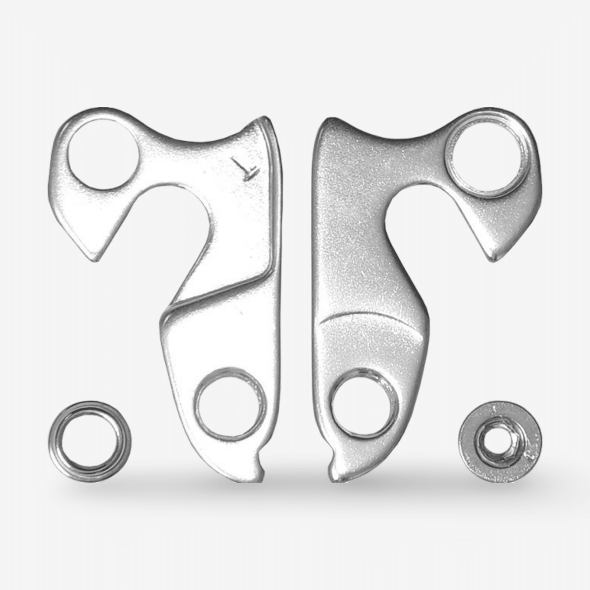 Gear hanger for trekking & MTB frames - alloy cast - mount with one screw/nut - 10mm diameter, outside assembling - ebiketech