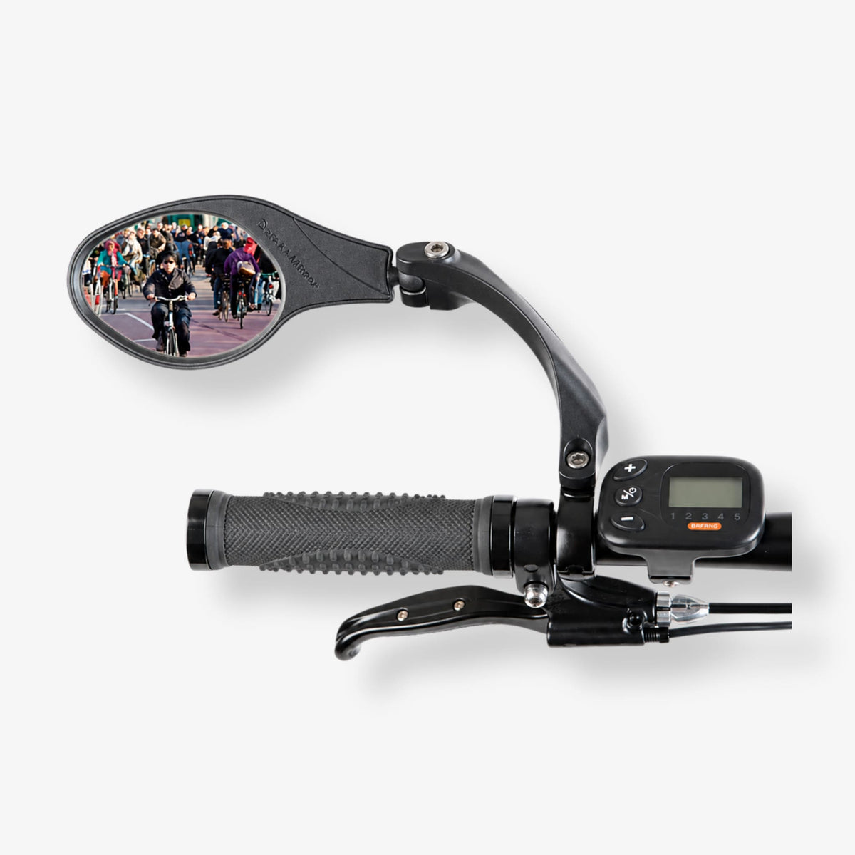 Mirage Uno Sykkelspeil med styreklemme (21,0 mm til 26,0 mm), venstre side - ebiketech