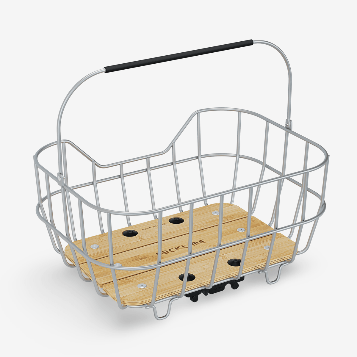 RackTime Baskit Breeze legeringskurv med bambusbase inkl. Snapit -adapter | svart - ebiketech