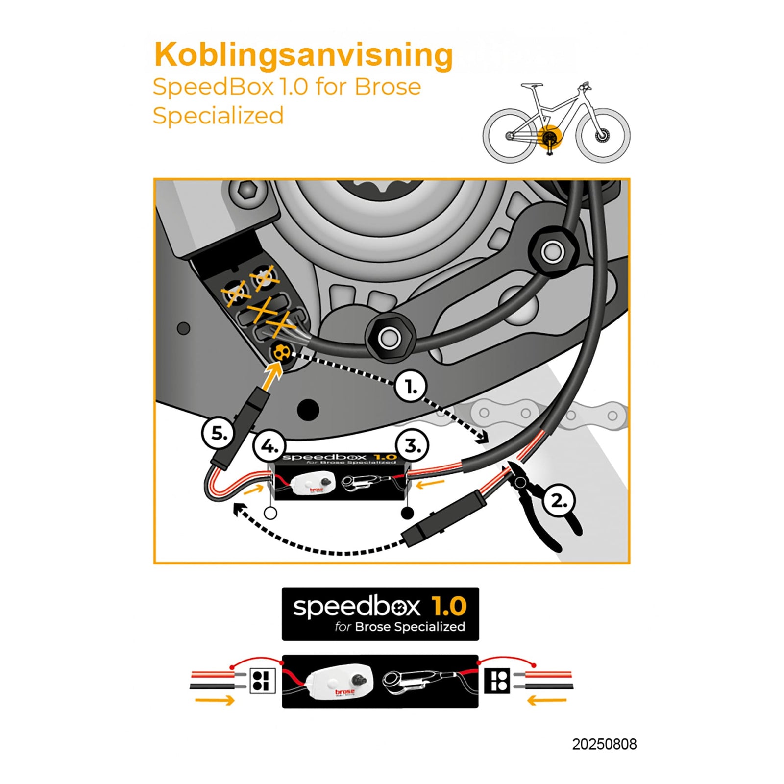 SpeedBox 1.0 for Brose Specialized v2 - innebygd skjult elsykkeltrim - opphever 25 km/t sperren - ebiketech