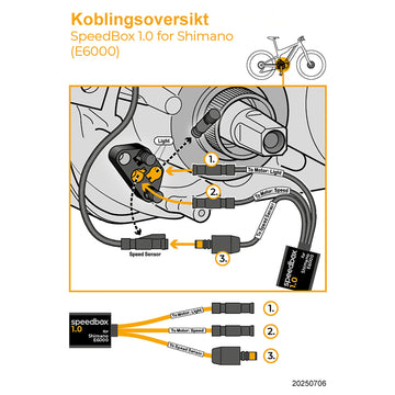 SpeedBox 1.0 for Shimano E6000 og E6001 Vmax - INNEBYGD ELSYKKELTRIM - OPPHEVER 25 KM/T SPERREN - ebiketech