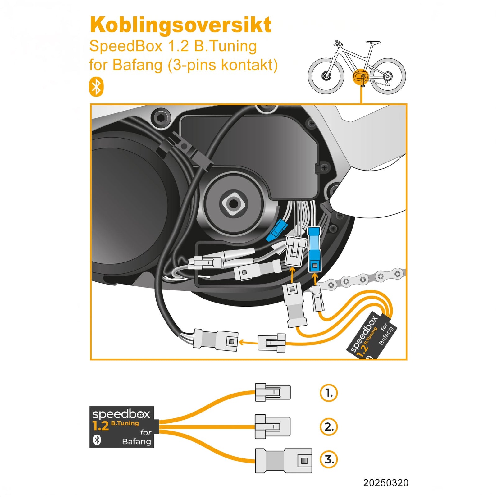 SpeedBox 1.2 B.Tuning for Bafang (M300, M400, M420) v2 - 3 - pinns kontakt - ELSYKKEL - TRIM SETT - ebiketech