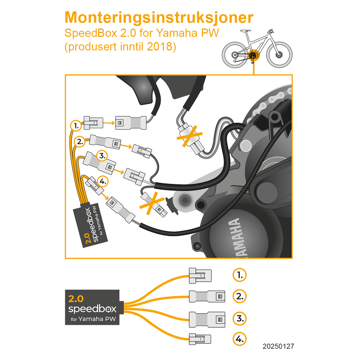 SpeedBox 2.0 for Yamaha PW (2014 - 2018) v2 - ELSYKKEL - TRIM - Opphever hastighetssperren - ebiketech