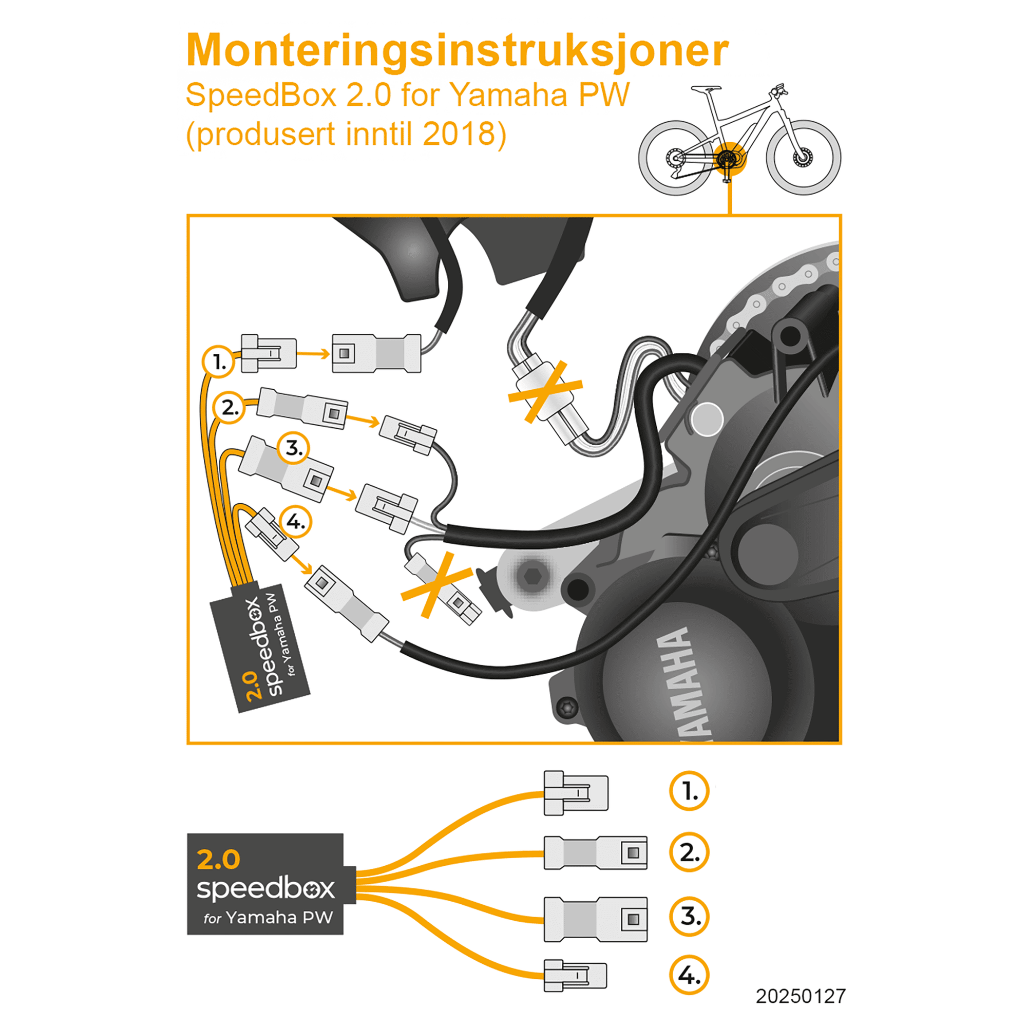 SpeedBox 2.0 for Yamaha PW (2014 - 2018) v2 - ELSYKKEL - TRIM - Opphever hastighetssperren - ebiketech