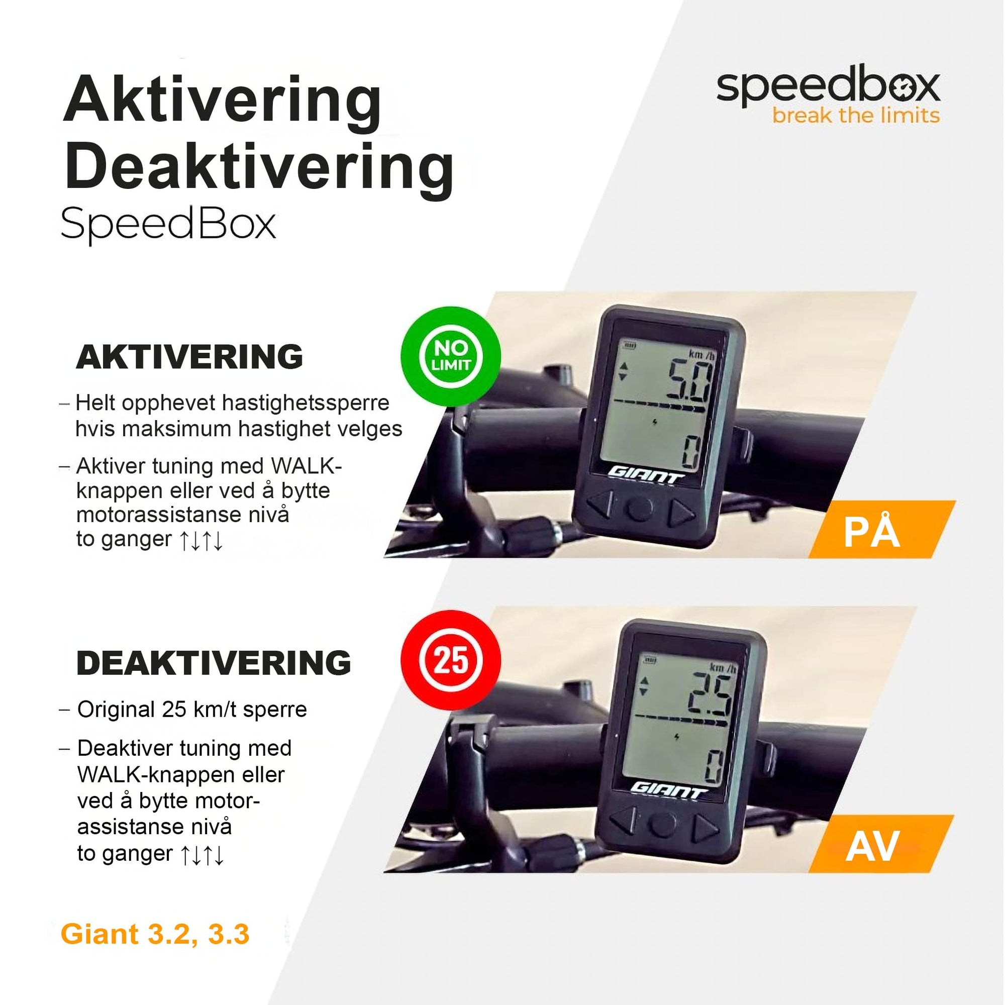 SpeedBox 3.2 B.Tuning for Giant (SyncDrive Sport / SyncDrive Core / SyncDrive Life / SyncDrive 2017 - 2021) - SYKKELTRIM med App! - ebiketech
