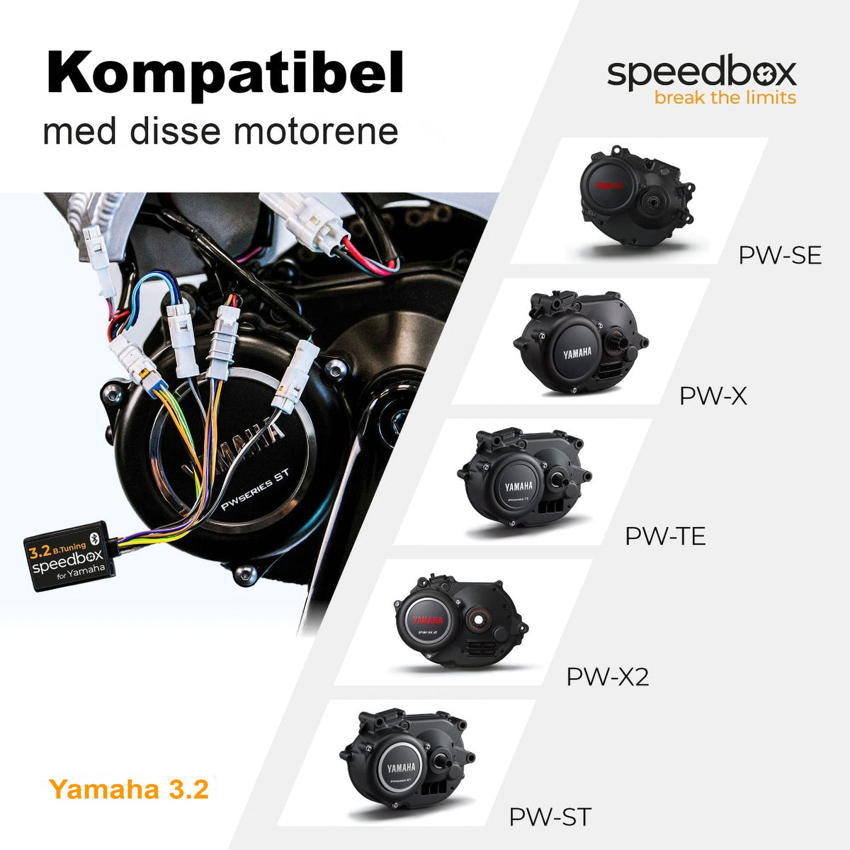 SpeedBox 3.2 B.Tuning for Yamaha (PW - X, PW - SE, PW - TE, PW - X2, PW - ST) - ELSYKKEL - TRIM med App! - ebiketech