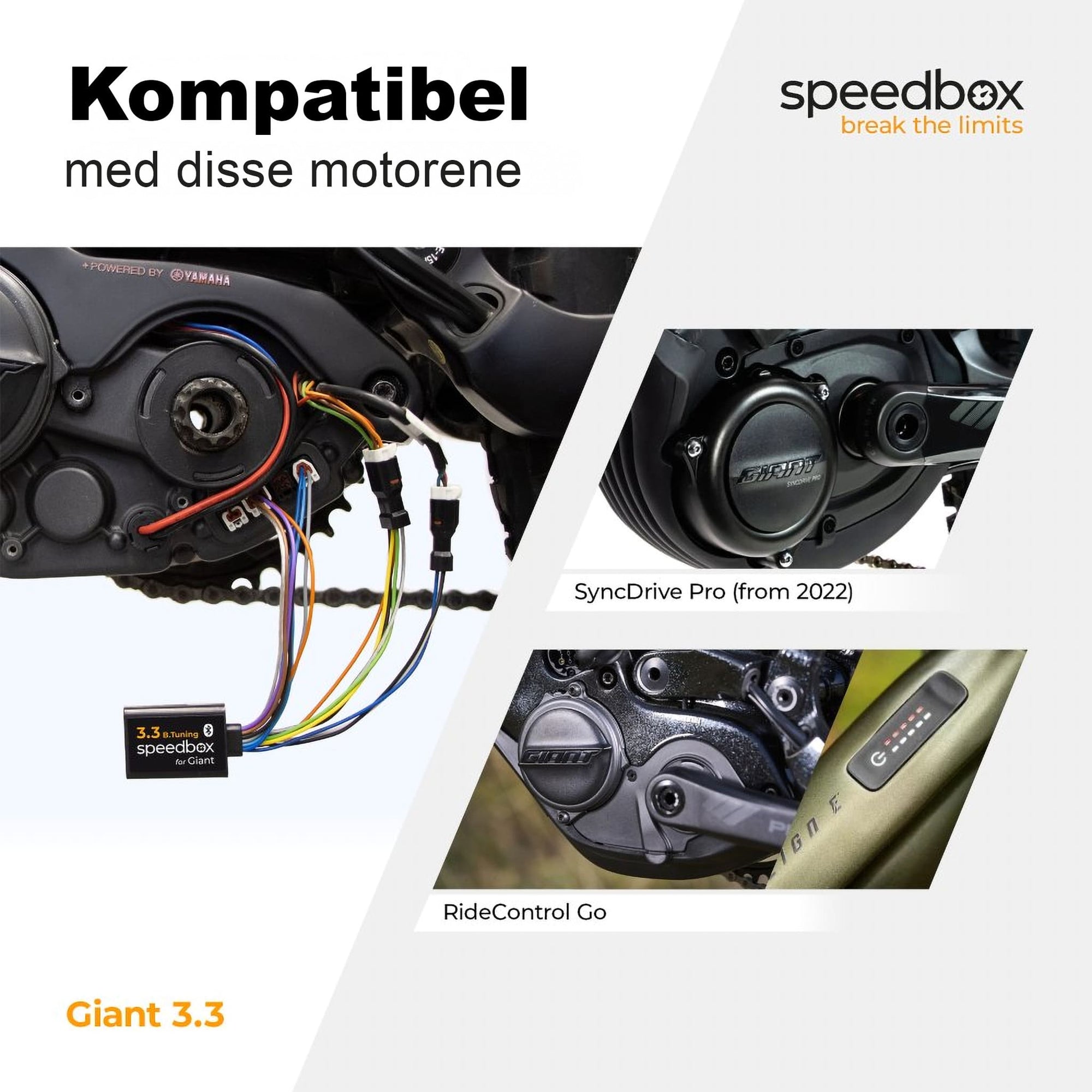 SpeedBox 3.3 B.Tuning for Giant (SyncDrive Pro 2 / SyncDrive Sport 2) - SYKKELTRIM med App! - ebiketech