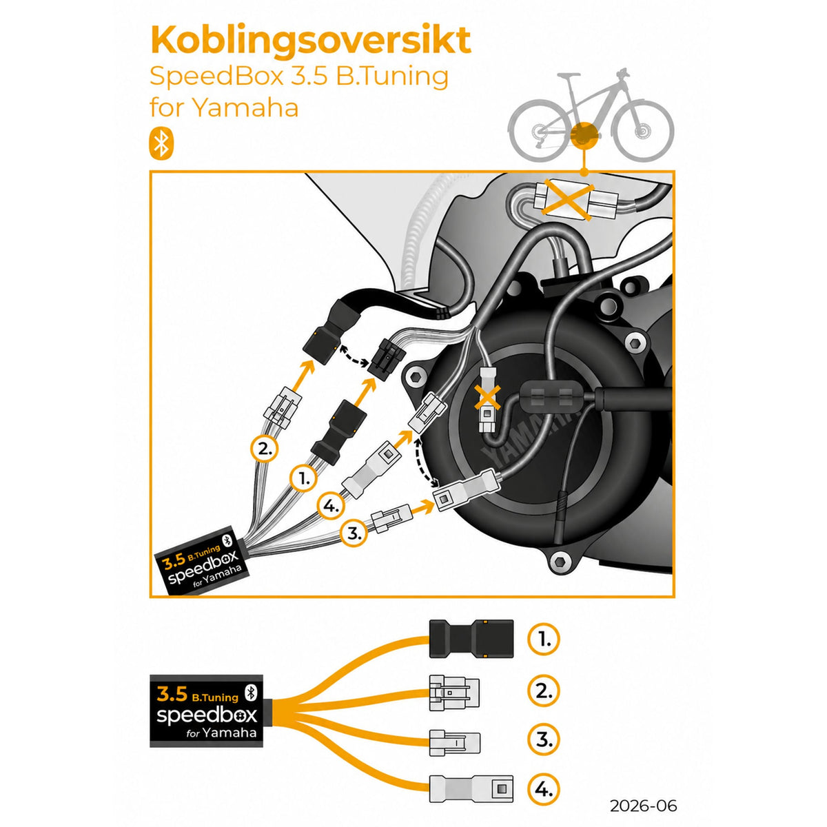 SpeedBox 3.5 B.Tuning for Yamaha (PW-C2) - ELSYKKEL-TRIM - OPPHEVER 25 KM/T SPERREN - ebiketech