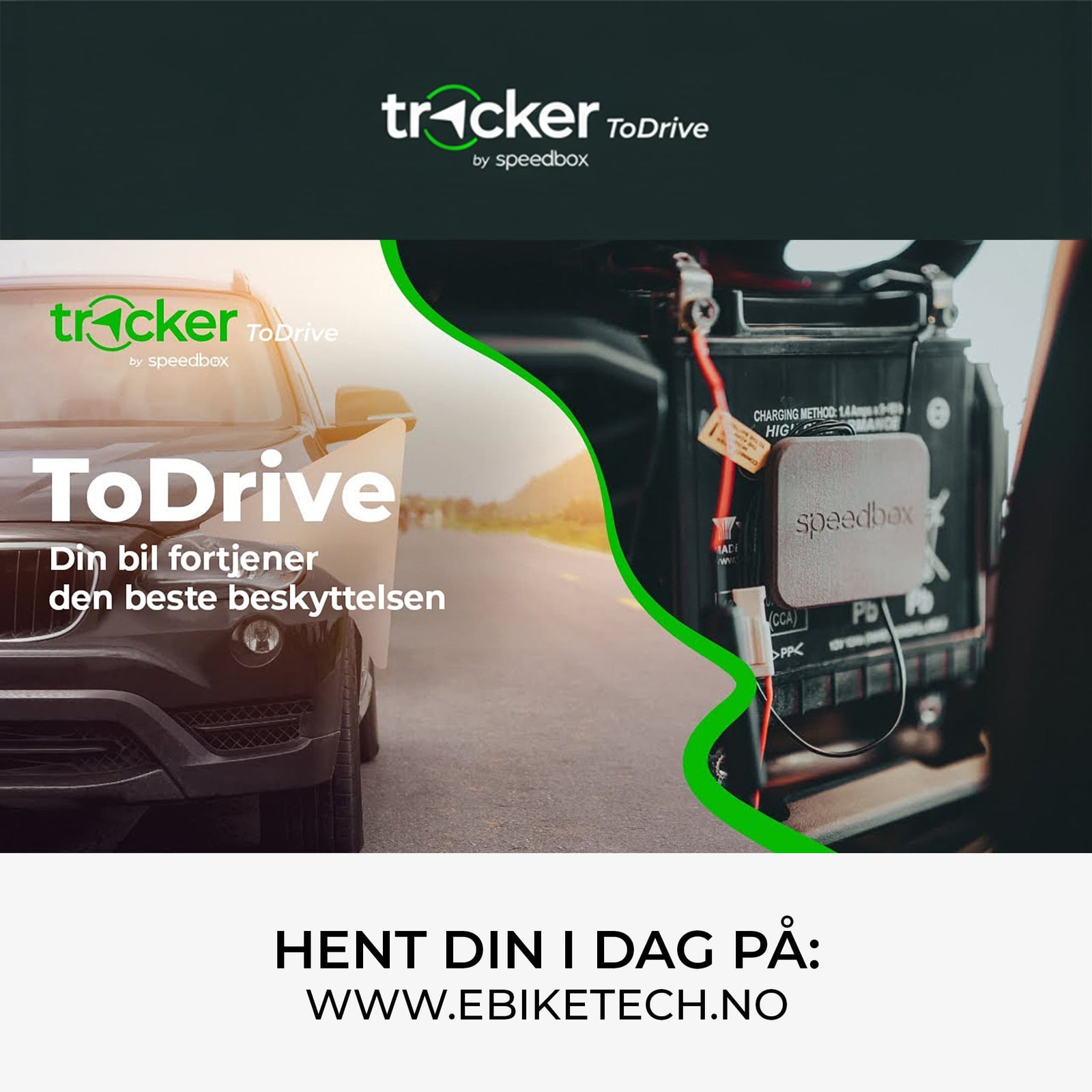 SpeedBox Tracker ToDrive (inkludert App løsning) - Skjult sporingsløsning for bil, motorsykkel, ATV og andre kjøretøy! - ebiketech