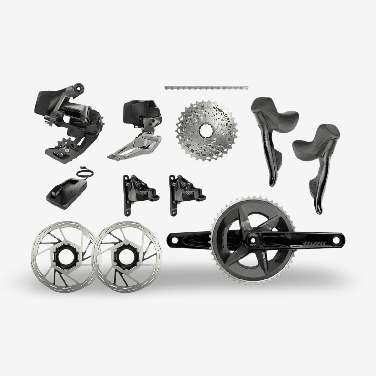 SRAM Rival eTap AXS 2x12s Gravel groupset | Complete set 8 pieces, cassette 10/36, crank 33/46 - ebiketech
