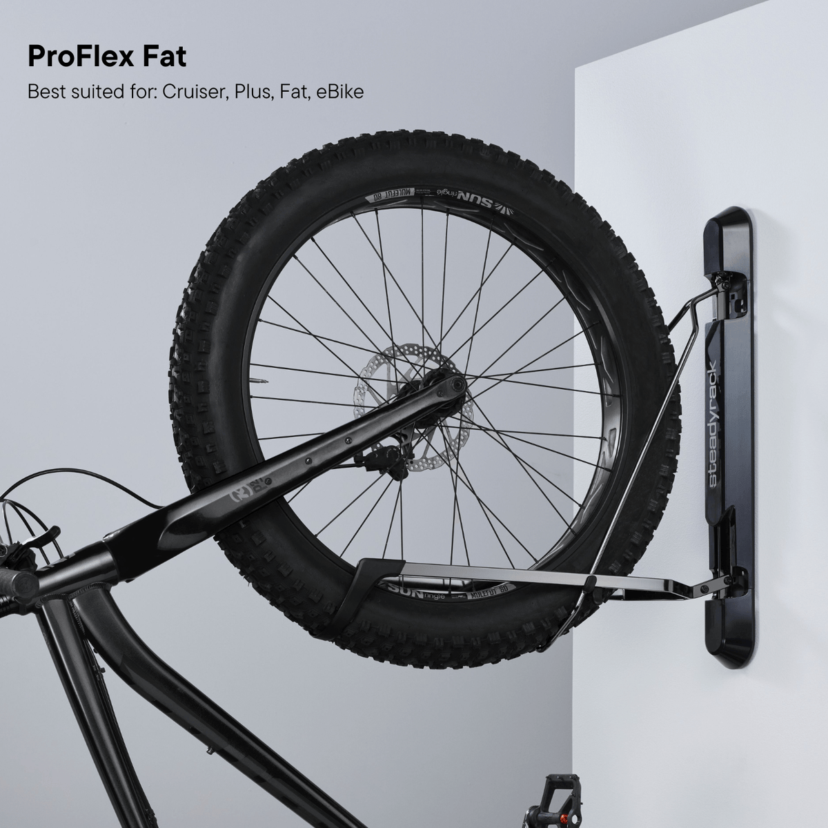 Steadyrack ProFlex Veggmontert Sykkelstativ - Svingbar, Plassbesparende, Skjermkompatibel - ebiketech