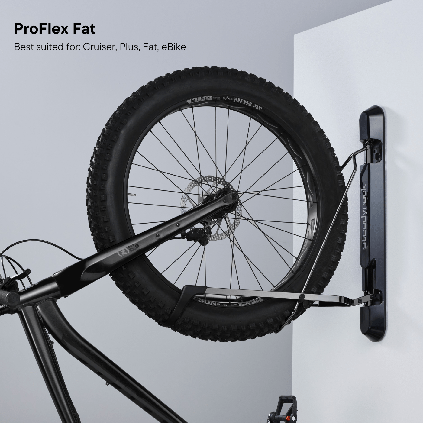 Steadyrack ProFlex Veggmontert Sykkelstativ - Svingbar, Plassbesparende, Skjermkompatibel - ebiketech
