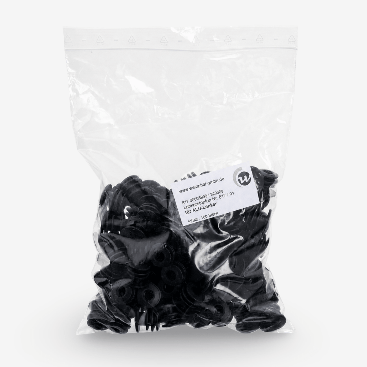 Styrepropper / styreplugger til din sykkel MTB / ATB | plast | svart | 100 stk - ebiketech