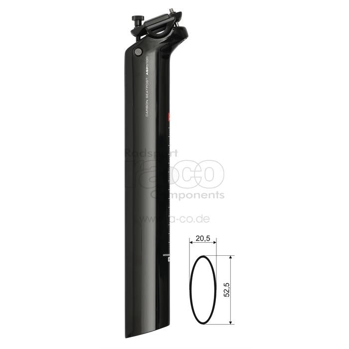 Aero Carbon Seatpost Oval ASP 5100 for Nitrogen Pro 2016 | blank svart - ebiketech