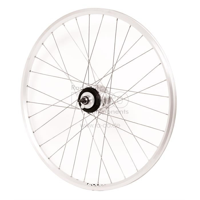 Bakhjul 28 "| Clincher Rim | Solid aksel, Zac2000 Rim Silver, Shimano Alfine 11s Gearhub Silver, inkl. Skifter - ebiketech