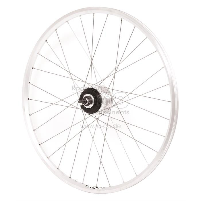 Bakhjul 28 "| Clincher Rim | Solid aksel, Zac2000 Rim Silver, Shimano Alfine 8s Gearhub Silver, inkl. Skifter - ebiketech