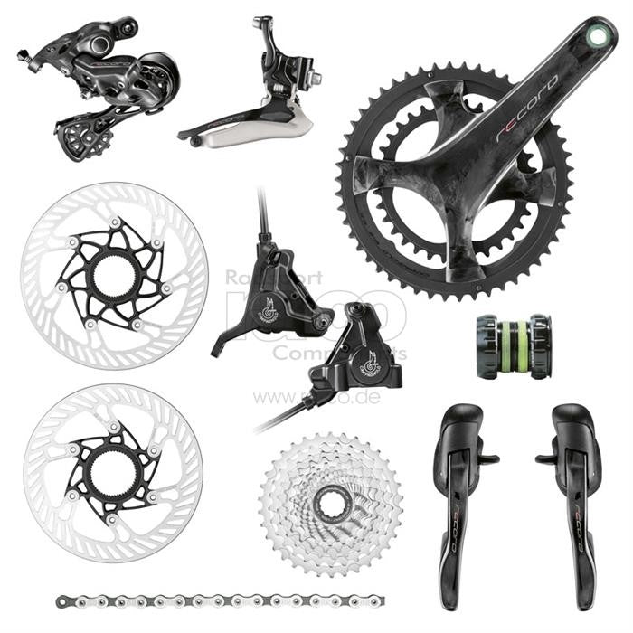 Campagnolo Record 2x12s Groupset Disc | med hydrauliske bremser | svart - ebiketech