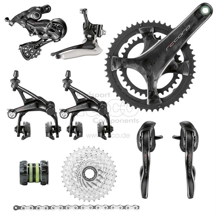Campagnolo Record 2x12s Groupset | svart - ebiketech