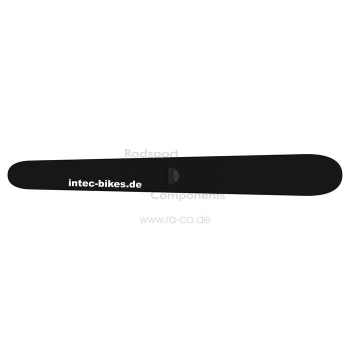 Chain Stay Protection Sticker - Selvlim - 240 x 30 mm - Black Matt - White Logo "Intec -Bikes.de" - Packing Unit 10 PCS - ebiketech