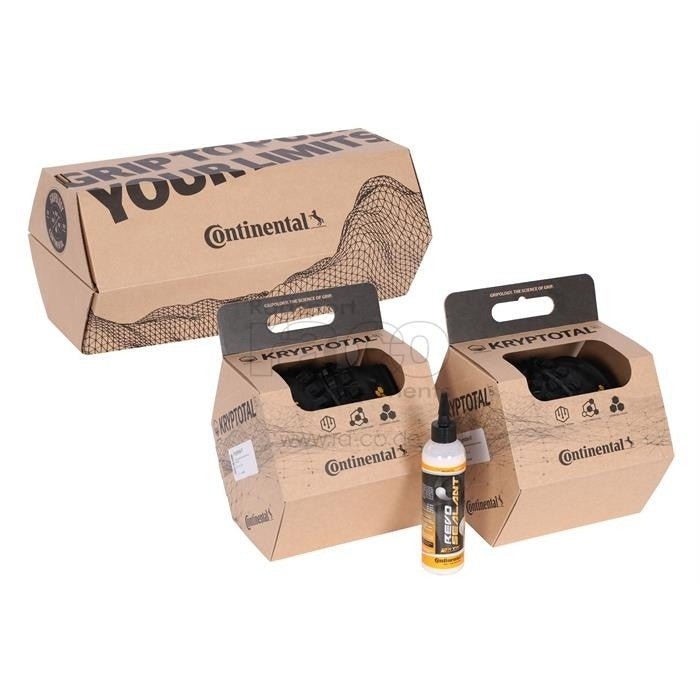 Continental Kryptotal F & R sett med Revosealant 240ML | 60-584 | 27,5 x 2,40 | Downhill Supersoft & Soft | Svart/svart | folding | Rørløs klar - ebiketech