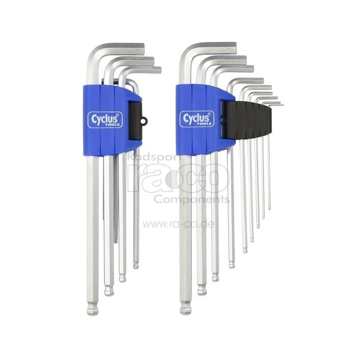 Cyclus Tools Hexagon Ball-End Wenøkkel | 9 Del | 1,5 - 2 - 2,5 - 3 - 4 - 5 - 6 - 8 - 10 mm, med holder. - ebiketech