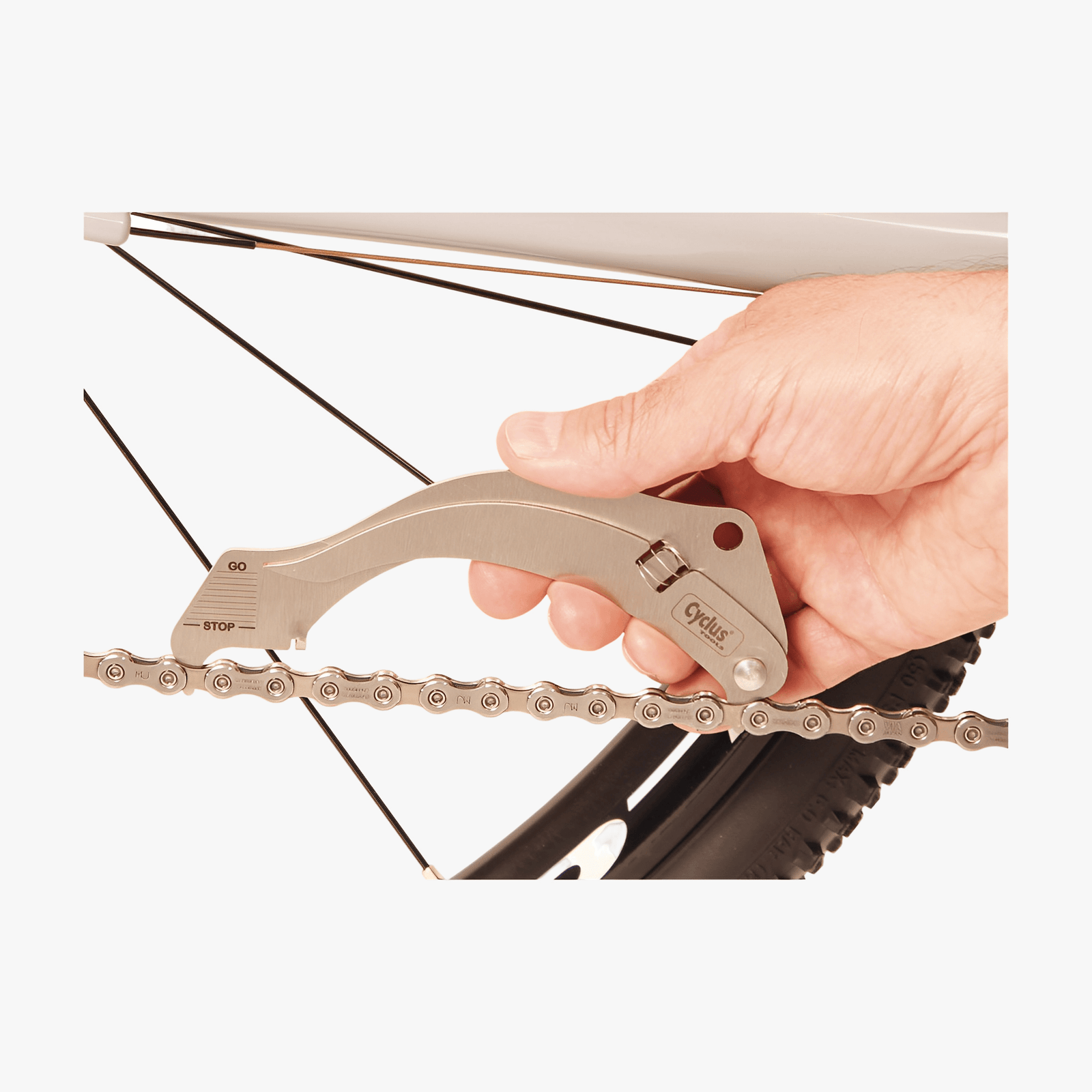 CYCLUS Tools Kjedeslitasjemåler med nøyaktig måleskala - ebiketech