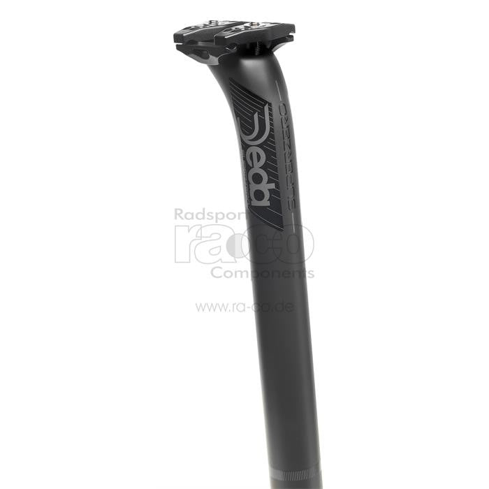 Deda Superzero Seat Post | karbon | 31,6 mm | Lengde 350 mm, tilbakeslag 25 mm | Polish on Black (POB) - ebiketech