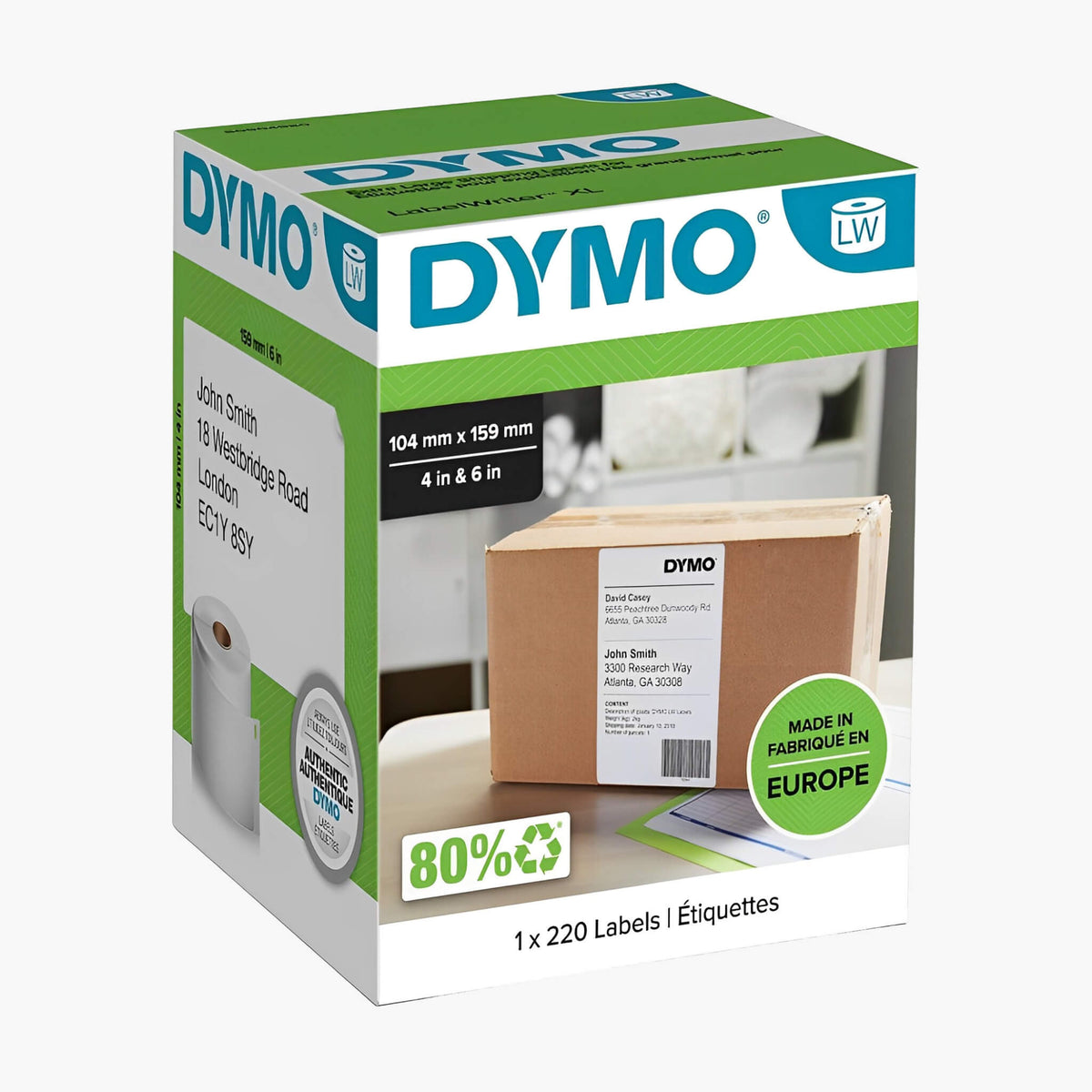 Dymo LabelWriter 4XL Ekstra store fraktetiketter 104x159mm (UPS) 220 stk. S0904980 - ebiketech