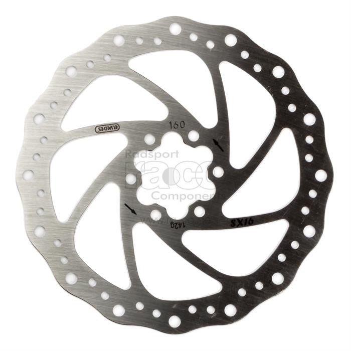 ELVEDES BRAKE DISC SX16 ROTOR | 160 mm | 6 bolt | Rustfritt stål | 138 g | sølv - ebiketech
